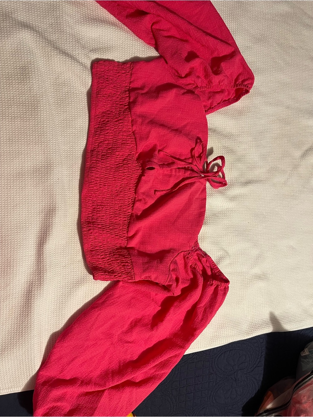 SHEIN Hot Pink Off-Shoulder Crop Top